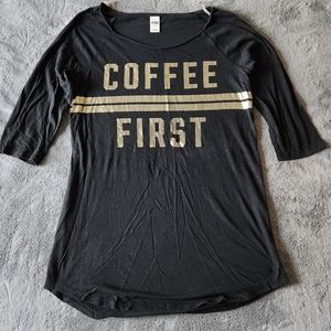 PINK Black Long Sleeve T-Shirt Size Medium